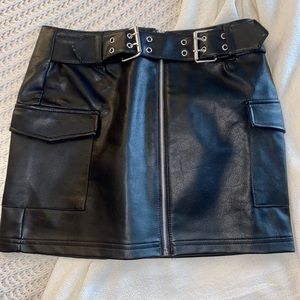 Fashion Nova Full of Secrets Pu Leather Skirt